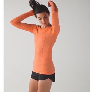 Lululemon orange swiftly tech long sleeve shirt